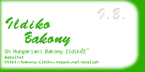 ildiko bakony business card